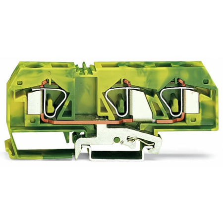 3-conductor ground terminal block; 16 mm²; center marking; for DIN-rail 35 x 15 and 35 x 7.5; CAGE CLAMP®; 16,00 mm²; green-yellow