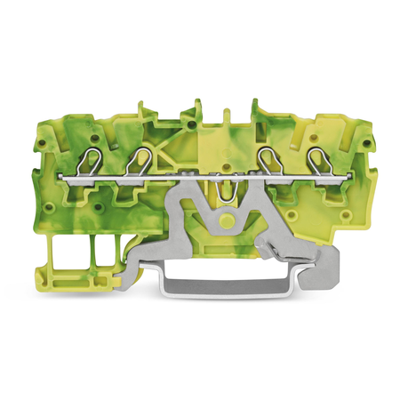 4-conductor ground terminal block; 1 mm²; suitable for Ex e II applications; side and center marking; for DIN-rail 35 x 15 and 35 x 7.5; Push-in CAGE CLAMP®; 1,00 mm²; green-yellow