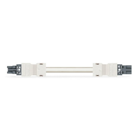 pre-assembled interconnecting cable; Eca; Socket/plug; 2-pole; Cod. L; H05VV-F 2 x 1.5 mm²; 8 m; 1,50 mm²; dark gray