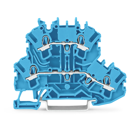 Double-deck terminal block; Through/through terminal block; N/N; without marker carrier; for Ex e II and Ex i applications; for DIN-rail 35 x 15 and 35 x 7.5; 2.5 mm²; Push-in CAGE CLAMP®; 2,50 mm²; blue