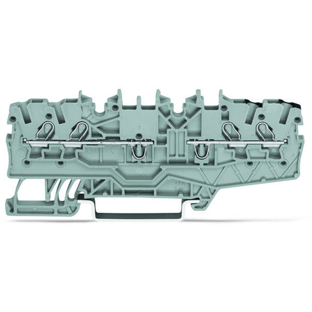 Double potential terminal block; 1 mm²; both potentials can be commoned; side and center marking; for DIN-rail 35 x 15 and 35 x 7.5; Push-in CAGE CLAMP®; 1,00 mm²; gray