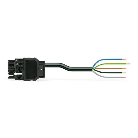 pre-assembled connecting cable; Eca; Distribution connector with phase selection/open-ended; 5-pole; Cod. A; H05VV-F 5G 2.5 mm²; 1 m; 2,50 mm²; white