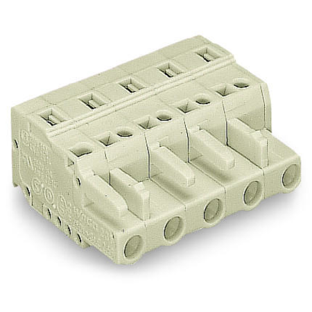 1-conductor female plug; 100% protected against mismating; 2.5 mm²; Pin spacing 7.5 mm; 4-pole; 2,50 mm²; light gray