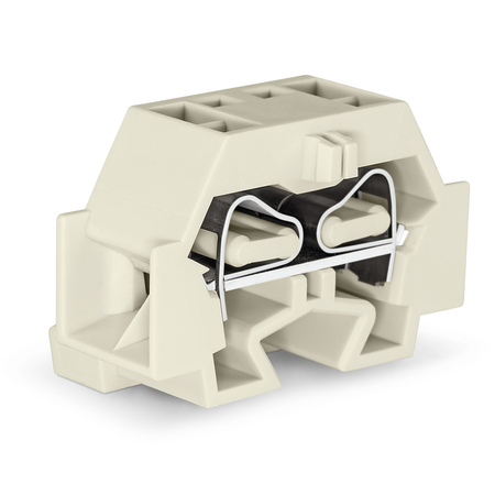 4-conductor terminal block; suitable for Ex e II applications; without push-buttons; with fixing flange; for screw or similar mounting types; Fixing hole 3.2 mm Ø; 4 mm²; CAGE CLAMP®; 4,00 mm²; light gray