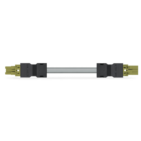 pre-assembled interconnecting cable; B2ca; Socket/plug; 2-pole; Cod. B; 3 m; 1,00 mm²; light green