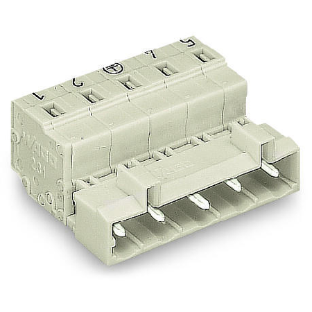 1-conductor male connector; 100% protected against mismating; Preceding ground contact; direct marking; 2.5 mm²; Pin spacing 7.5 mm; 3-pole; 2,50 mm²; light gray