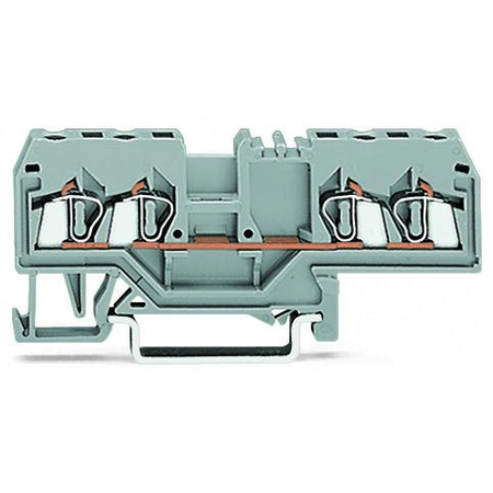 4-conductor through terminal block; 2.5 mm²; suitable for Ex i applications; center marking; for DIN-rail 35 x 15 and 35 x 7.5; CAGE CLAMP®; 2,50 mm²; blue