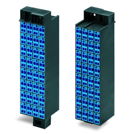 Matrix patchboard; 32-pole; Marking 1-32; suitable for Ex i applications; Color of modules: blue; Module marking, side 1 and 2 vertical; for 19 racks; 1,50 mm²; dark gray