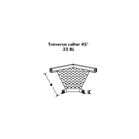 Traversa coltar 45gr pentru pat metalic 100 mm