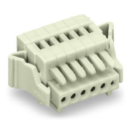1-conductor female plug; 100% protected against mismating; Locking lever; 0.5 mm²; Pin spacing 2.5 mm; 4-pole; 0,50 mm²; light gray