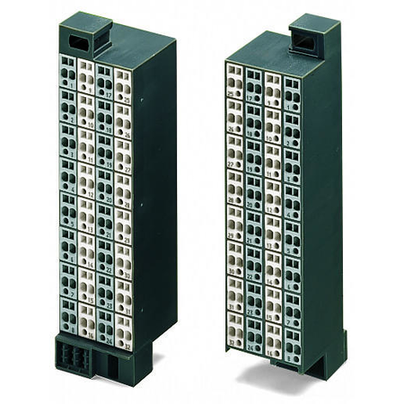 Matrix patchboard; 32-pole; Marking 1-32; Colors of modules: gray/white; Module marking, side 1 and 2 vertical; for 19 racks; 1,50 mm²; dark gray