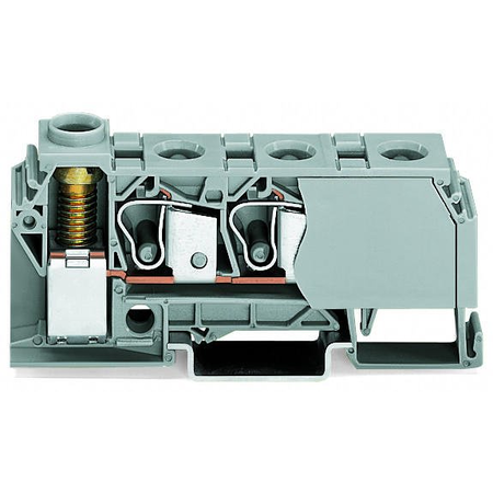 Distribution terminal block; 10 mm²; lateral marker slots; for DIN-rail 35 x 15 and 35 x 7.5; screw-type and CAGE CLAMP®connection; 3 x CAGE CLAMP® connection 10 mm²; 1 x screw-clamp connection 35 mm²; 10,00 mm²; blue