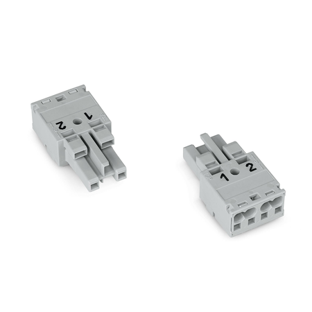 Socket; 2-pole; Cod. B; 4,00 mm²; gray