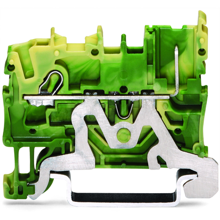 1-conductor/1-pin ground carrier terminal block; for DIN-rail 35 x 15 and 35 x 7.5; 2.5 mm²; Push-in CAGE CLAMP®; 2,50 mm²; green-yellow