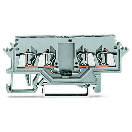 Component terminal block; 4-conductor; with diode 1N4007; anode, right side; for DIN-rail 35 x 15 and 35 x 7.5; 2.5 mm²; CAGE CLAMP®; 2,50 mm²; gray