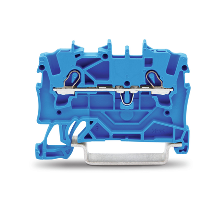 2-conductor through terminal block; 1.5 mm²; for Ex e II and Ex i applications; side and center marking; for DIN-rail 35 x 15 and 35 x 7.5; Push-in CAGE CLAMP®; 1,50 mm²; blue