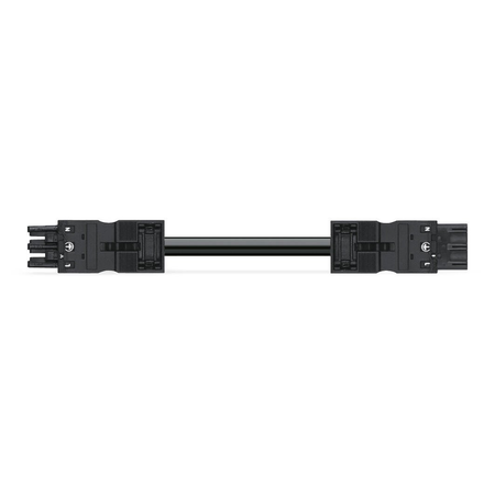 pre-assembled interconnecting cable; Eca; Socket/plug; 3-pole; Cod. A; H05Z1Z1-F 3G 1.5 mm²; 1 m; 1,50 mm²; black