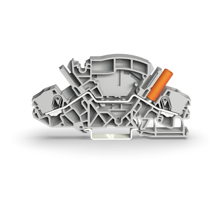 2-conductor through terminal block; 6 mm²; with touch-proof test socket; for 4 mm Ø test plugs; side and center marking; for DIN-rail 35 x 15 and 35 x 7.5; Push-in CAGE CLAMP®; 6,00 mm²; gray