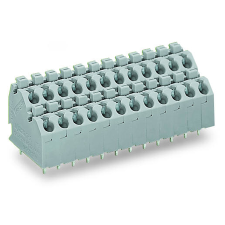 Double-deck PCB terminal block; push-button; 1.5 mm²; Pin spacing 5 mm; 2 x 10-pole; Push-in CAGE CLAMP®; 1,50 mm²; agate gray