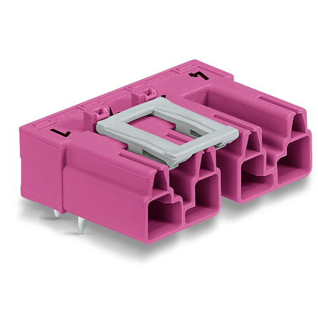 Plug for PCBs; angled; 4-pole; Cod. B; pink
