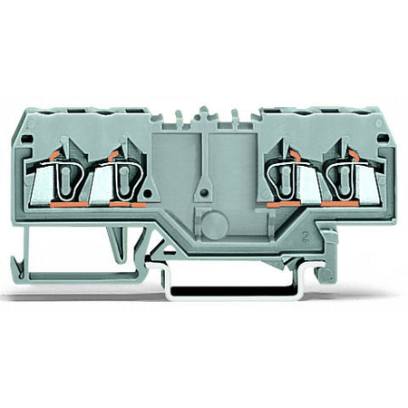 Double potential terminal block; 2.5 mm²; with double, center marker slot; for DIN-rail 35 x 15 and 35 x 7.5; CAGE CLAMP®; 2,50 mm²; gray