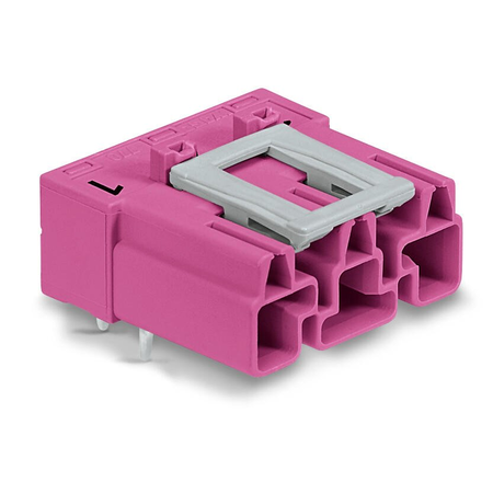 Plug for PCBs; angled; 3-pole; Cod. B; pink