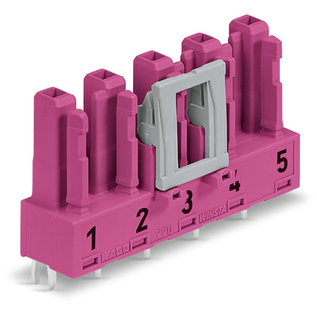 Socket for PCBs; straight; 5-pole; Cod. B; pink