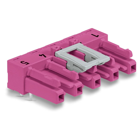 Socket for PCBs; angled; 5-pole; Cod. B; pink