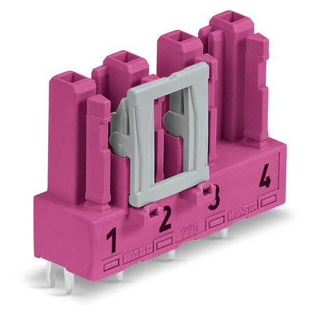 Socket for PCBs; straight; 4-pole; Cod. B; pink