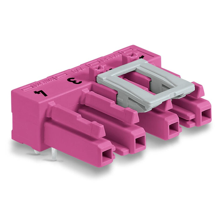 Socket for PCBs; angled; 4-pole; Cod. B; pink