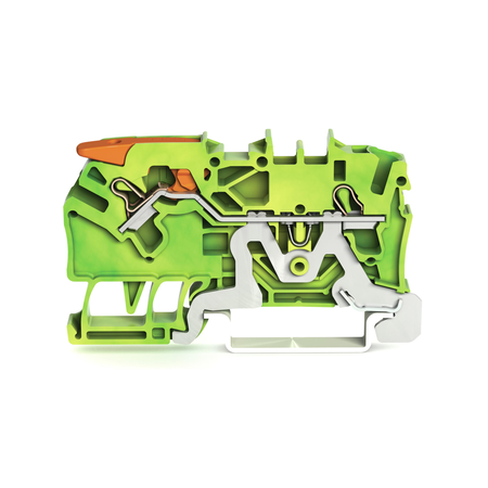 2-conductor ground terminal block; 2.5 mm²; with test port; side and center marking; for DIN-rail 35 x 15 and 35 x 7.5; Push-in CAGE CLAMP®; 2,50 mm²; green-yellow