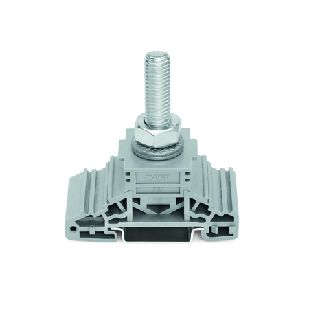 Stud terminal block; lateral marker slots; for DIN-rail 35 x 15 and 35 x 7.5; 1 stud, M10; 120,00 mm²; gray