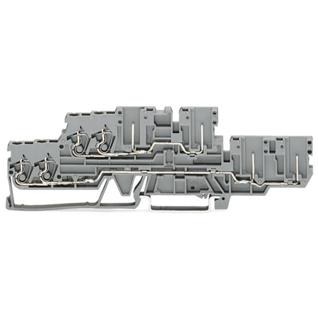 2-conductor/2-pin, double-deck carrier terminal block; Through/through terminal block; L/L; for DIN-rail 35 x 15 and 35 x 7.5; 2.5 mm²; CAGE CLAMP®; 2,50 mm²; gray