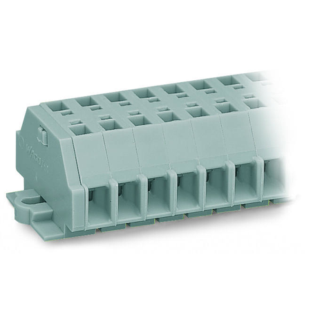 2-conductor terminal strip; 8-pole; without push-buttons; with fixing flanges; for screw or similar mounting types; Fixing hole 3.2 mm Ø; 2.5 mm²; CAGE CLAMP®; 2,50 mm²; gray
