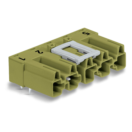 Plug for PCBs; angled; 5-pole; Cod. B; light green