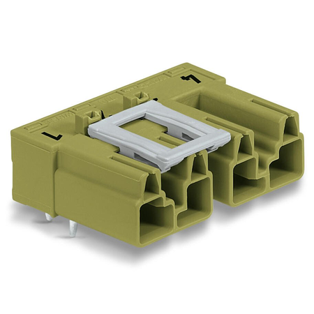 Plug for PCBs; angled; 4-pole; Cod. B; light green