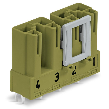 Plug for PCBs; straight; 4-pole; Cod. B; light green