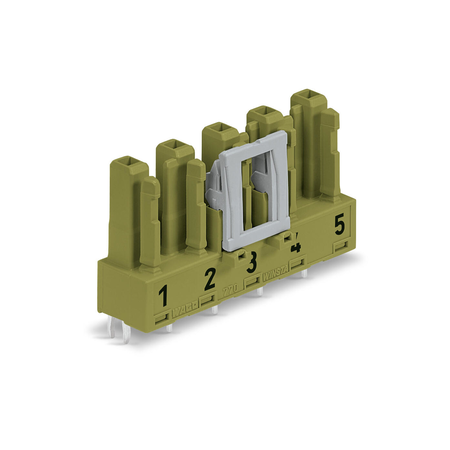 Socket for PCBs; straight; 5-pole; Cod. B; light green