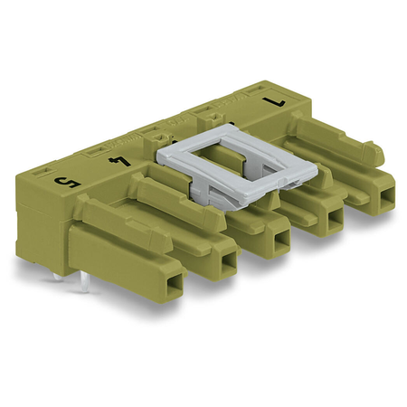 Socket for PCBs; angled; 5-pole; Cod. B; light green