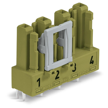 Socket for PCBs; straight; 4-pole; Cod. B; light green