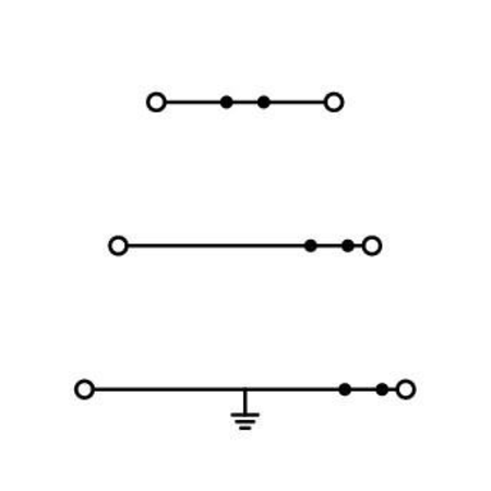 Triple-deck terminal block; Ground conductor/through/through terminal block; PE/L/L; without marker carrier; for DIN-rail 35 x 15 and 35 x 7.5; 2.5 mm²; CAGE CLAMP®; 2,50 mm²; gray