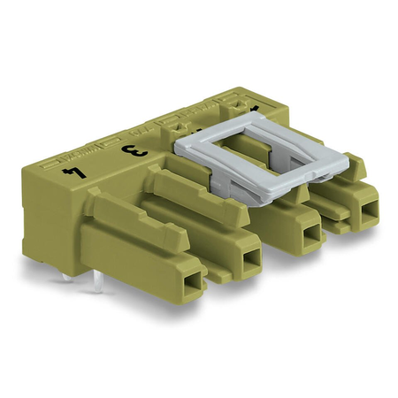 Socket for PCBs; angled; 4-pole; Cod. B; light green