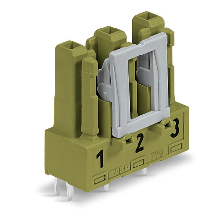 Socket for PCBs; straight; 3-pole; Cod. B; light green