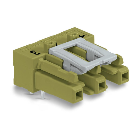 Socket for PCBs; angled; 3-pole; Cod. B; light green