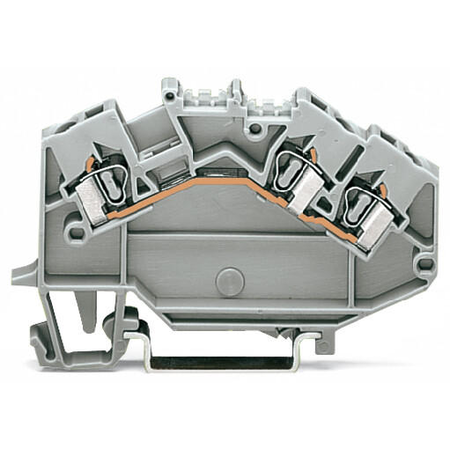 3-conductor through terminal block; 2.5 mm²; center marking; for DIN-rail 35 x 15 and 35 x 7.5; CAGE CLAMP®; 2,50 mm²; gray