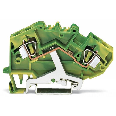 2-conductor ground terminal block; 6 mm²; center marking; for DIN-rail 35 x 15 and 35 x 7.5; CAGE CLAMP®; 6,00 mm²; green-yellow