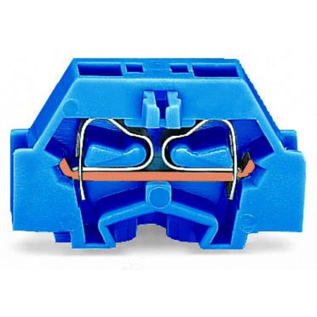 2-conductor terminal block; suitable for Ex i applications; without push-buttons; with fixing flange; for screw or similar mounting types; Fixing hole 3.2 mm Ø; 2.5 mm²; CAGE CLAMP®; 2,50 mm²; blue