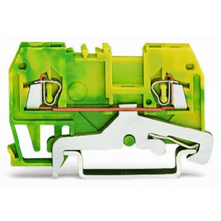 2-conductor ground terminal block; 1.5 mm²; center marking; for DIN-rail 35 x 15 and 35 x 7.5; CAGE CLAMP®; 1,50 mm²; green-yellow