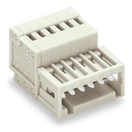 1-conductor male connector; 100% protected against mismating; 0.5 mm²; Pin spacing 2.5 mm; 6-pole; 0,50 mm²; light gray