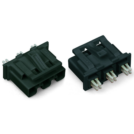 Device connector; 3-pole; Cod. A; Plug module with locking lever; Plastic; black